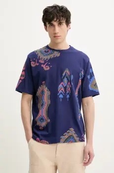 Desigual tricou din bumbac BALI barbati, culoarea violet, modelator, 25SMTK11 imagine