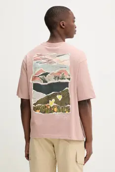 Desigual tricou din bumbac VIENA culoarea roz, cu imprimeu, 25WMTK18 imagine