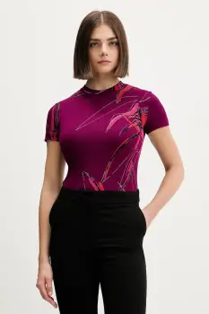 Desigual tricou LALA culoarea bordo, 25WWTK16 imagine