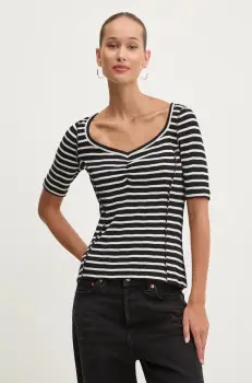 Desigual tricou PICA femei, culoarea negru, 24WWTK81 imagine