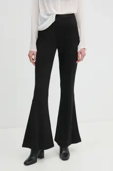 DIANE VON FURSTENBERG pantaloni femei, culoarea negru, evazati, high waist, DVFPL3S006 imagine