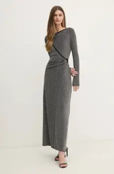 DIANE VON FURSTENBERG rochie culoarea gri, maxi, evazati, DVFDW4S011 imagine