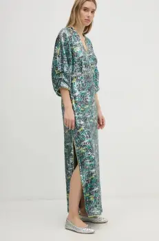 DIANE VON FURSTENBERG rochie culoarea verde, maxi, drept, DVFGL3S006 imagine