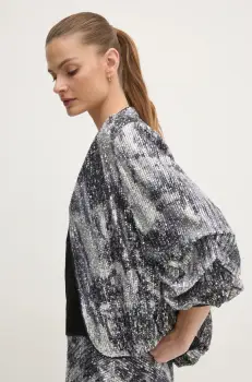 DIANE VON FURSTENBERG sacou culoarea argintiu, desfacut, modelator, DVFJS4S003 imagine