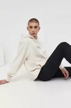 Dickies bluza barbati, culoarea bej, cu gluga, cu imprimeu imagine