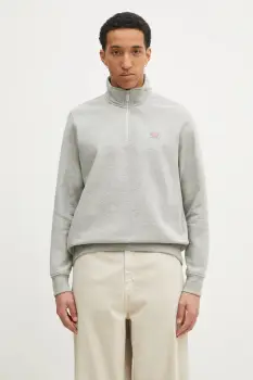 Dickies bluza Oakport Quarter Zip Heather Grey barbati, culoarea gri, melanj, DK0A4XD4HG01 imagine