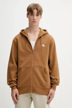 Dickies bluza SUMMERDALE ZIP THROUGH culoarea gri, cu gluga, uni, DK0A4YQA imagine