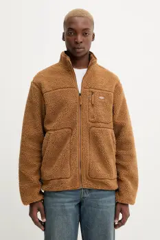 Dickies hanorac fleece culoarea maro, uni, DK0A4YEE imagine