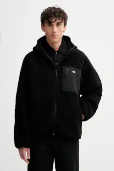 Dickies hanorac fleece culoarea negru, cu gluga, uni, DK0A87NV imagine