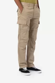 Dickies pantaloni de bumbac culoarea bej, drept DK0A4XDUKHK-BROWN imagine