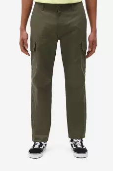 Dickies pantaloni de bumbac culoarea verde, drept DK0A4XDUMGR-GREEN imagine