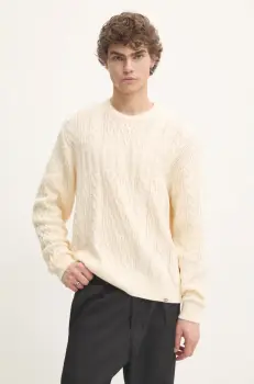 Dickies pulover SCRIPT CABLE barbati, culoarea bej, DK0A8647 imagine