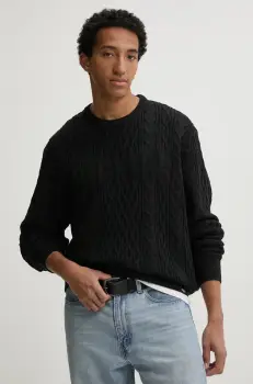 Dickies pulover SCRIPT CABLE barbati, culoarea negru, DK0A8647 imagine