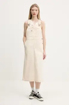 Dickies rochie din denim culoarea bej, midi, drept, DK0A4Z6TF901 imagine
