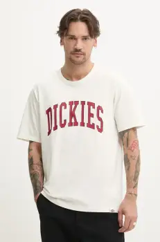 Dickies tricou din bumbac barbati, culoarea bej, cu imprimeu, DK0A4X9FC481 imagine