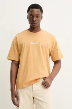 Dickies tricou din bumbac barbati, culoarea galben, cu imprimeu, DK0A4YRNK411 imagine