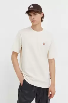 Dickies tricou din bumbac culoarea bej, cu imprimeu imagine