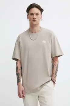 Dickies tricou din bumbac culoarea bej, cu imprimeu imagine