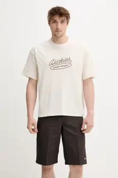 Dickies tricou din bumbac culoarea bej, cu imprimeu, DK0A4Z8QF901 imagine