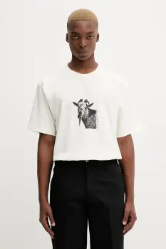 Dickies tricou din bumbac culoarea bej, cu imprimeu, DK0A8672 imagine