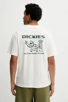 Dickies tricou din bumbac culoarea bej, cu imprimeu, DK0A87QI imagine