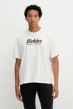 Dickies tricou din bumbac culoarea bej, cu imprimeu, DK0A87YL imagine