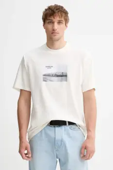 Dickies tricou din bumbac culoarea bej, cu imprimeu, DK0A87YM imagine