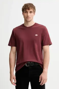 Dickies tricou din bumbac culoarea bordo, cu model, DK0A4XDB imagine
