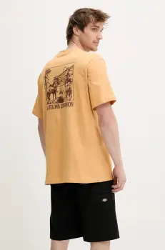 Dickies tricou din bumbac culoarea galben, cu imprimeu, DK0A4Z98K411 imagine