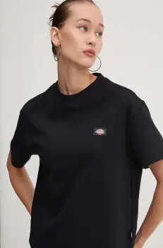 Dickies tricou din bumbac OAKPORT femei, culoarea negru, DK0A4Y8L imagine