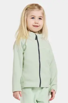 Didriksons bluza copii MONTE KIDS FULLZIP culoarea roz, neted imagine
