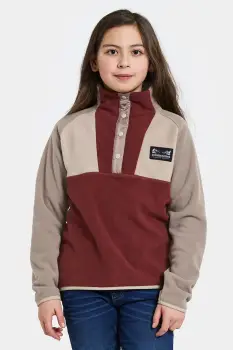 Didriksons bluza copii YOKTO K 1/2 BTN 2 culoarea bordo, uni, 505780 imagine