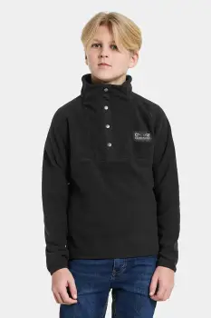 Didriksons bluza copii YOKTO K 1/2 BTN 2 culoarea negru, uni, 505780 imagine