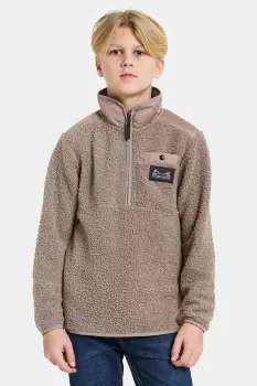 Didriksons bluza EXA KIDS HALF Z culoarea maro, uni, 505638 imagine