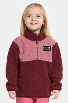 Didriksons bluza GOSIG KIDS HALFZIP culoarea bordo, uni, 505536 imagine
