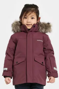 Didriksons geaca copii BJARVEN KIDS PARKA 4 culoarea bordo, 505991 imagine