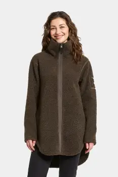 Didriksons hanorac fleece UMI culoarea maro, uni, 505941 imagine