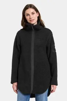 Didriksons hanorac fleece UMI culoarea negru, uni, 505941 imagine