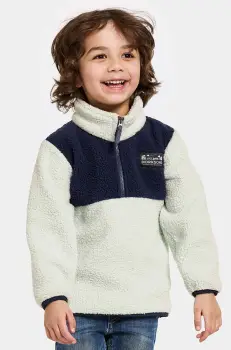 Didriksons hanorac polar pentru copii GOSIG KIDS HALFZIP culoarea verde, modelator, 505536 imagine