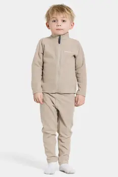 Didriksons pantaloni MONTE KIDS PANTS 9 culoarea bej, uni, 505027 imagine