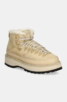 Diemme cizme din piele intoarsa Sesto Shearling femei, culoarea bej, cu platforma, izolat, DI23FWSEW-I01X061SND imagine