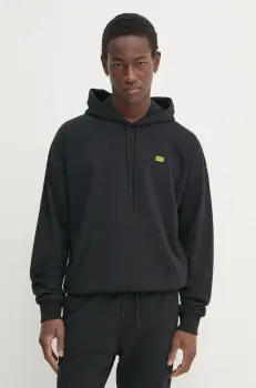 Diesel bluza barbati, culoarea negru, cu gluga, neted, A16401.0HYAT imagine