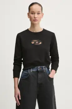 Diesel bluza F-SLIMMY-OD SWEAT-SHIRT femei, culoarea negru, cu imprimeu, A09931.0GRAC imagine