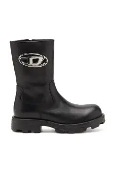 Diesel botine D-Hammer Bkr D W culoarea negru, cu toc plat, Y03692-P4471-T8013 imagine
