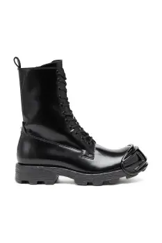 Diesel cizme de piele D-Hammer Bt D culoarea negru, cu toc plat, Y03228-P4471-T8013 imagine