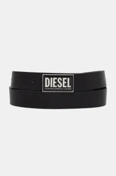 Diesel curea de piele B-GLOSSY II barbati, culoarea negru, X09945.PR227 imagine