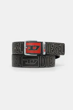Diesel curea de piele DIESEL LOGO B-BISCOTTO OUTLINE culoarea negru, X10427.P6812 imagine