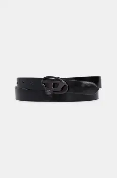 Diesel curea OVAL D LOGO B-1DR 20 belt femei, culoarea negru, X09727.P1660 imagine