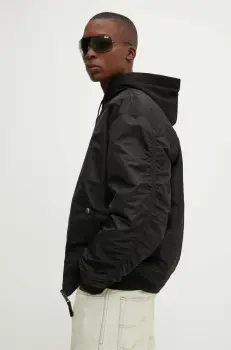 Diesel geaca bomber cu doua fete J-HELD barbati, culoarea negru, de tranzitie, oversize, A14408.0HCAS imagine