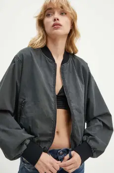 Diesel geaca bomber G-RAIL-P1 femei, culoarea gri, de tranzitie, A14536.0SKAM imagine